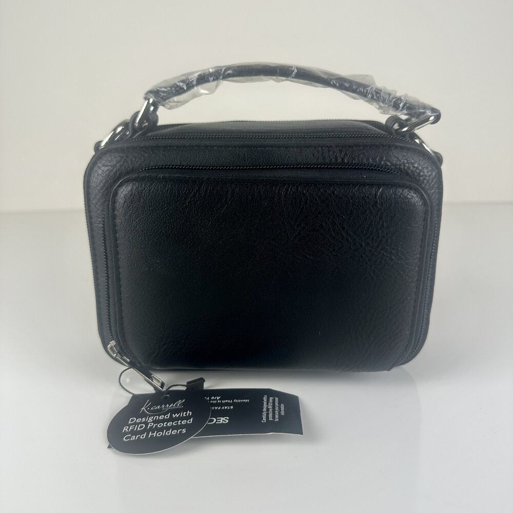 New K CARROLL RFID Secure Style Crossbody Shoulder Bag Black 690 101